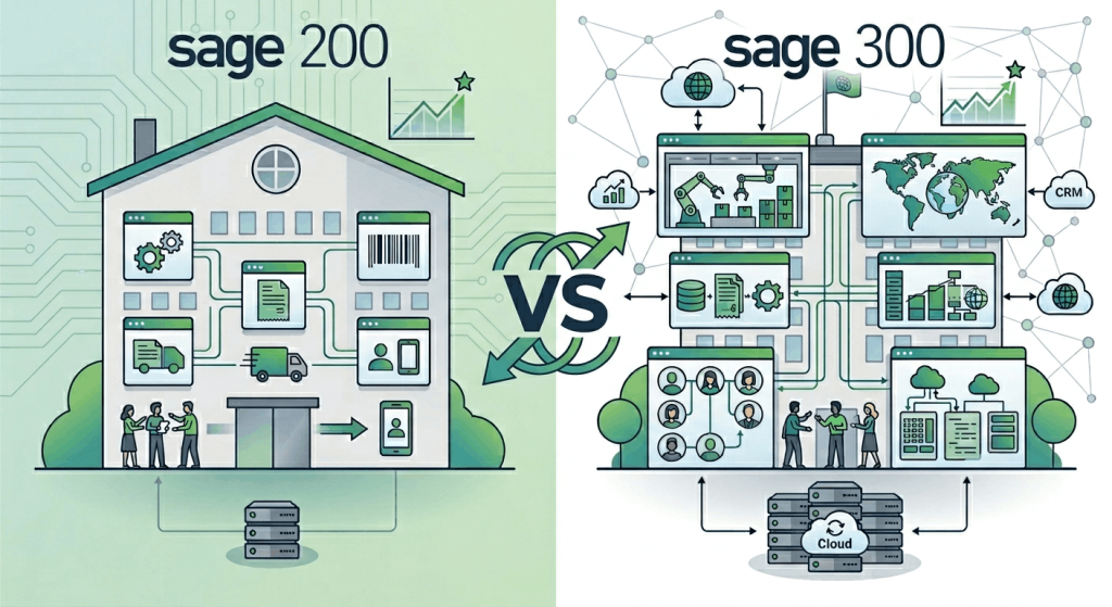 Difference between Sage 200 and Sage 300
